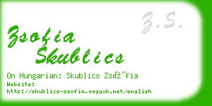 zsofia skublics business card